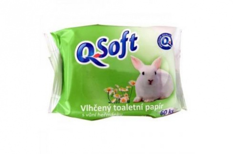 Toaletní papír vlhčený Q soft 60ks heřmánek